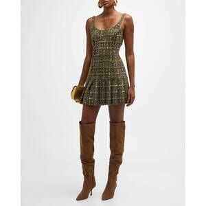 NEW RAMY BROOK shane tweed mini dress in dark sage